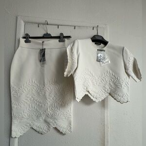 Alexander McQueen embossed skirt set, brand new with tags